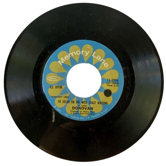 Donovan To Susan On The West Coast Waiting Atlantis 7 in Vinyl 1975 Epic Reissue - Picture 4 of 7